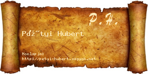 Pétyi Hubert névjegykártya